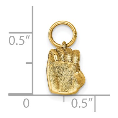 14K Yellow Gold ASL Fingerspelling Letter C Pendant – view 6