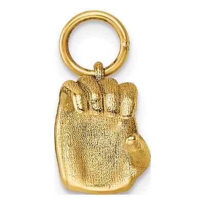 14K Yellow Gold ASL Fingerspelling Letter C Pendant