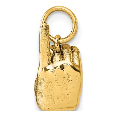 14K Yellow Gold ASL Fingerspelling Letter D Pendant – view 4