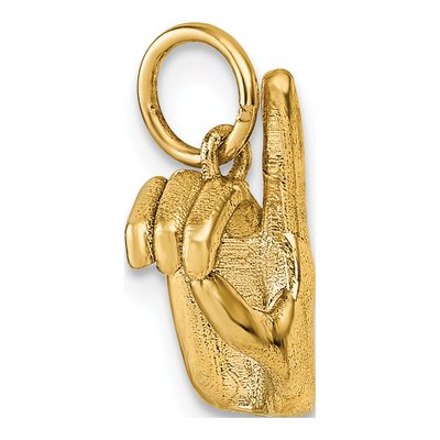 14K Yellow Gold ASL Fingerspelling Letter D Pendant – view 5