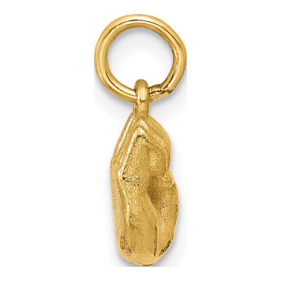 14K Yellow Gold ASL Sign Language Letter E Pendant – view 2