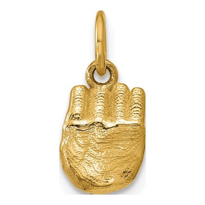 14K Yellow Gold ASL Sign Language Letter E Pendant – view 3