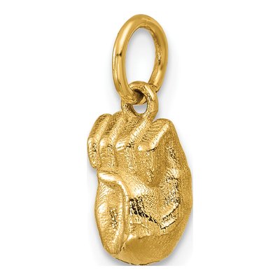 14K Yellow Gold ASL Sign Language Letter E Pendant – view 4
