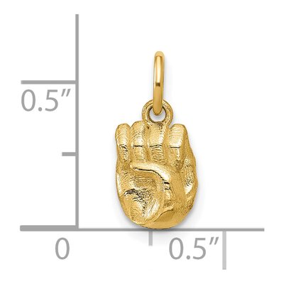 14K Yellow Gold ASL Sign Language Letter E Pendant – view 5