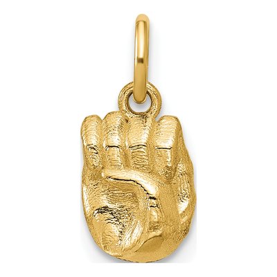 14K Yellow Gold ASL Sign Language Letter E Pendant