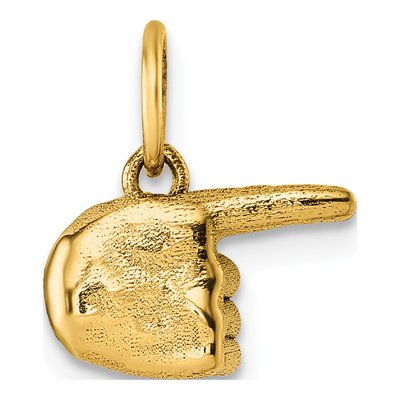14K Yellow Gold ASL Sign Language Letter G Pendant – view 4