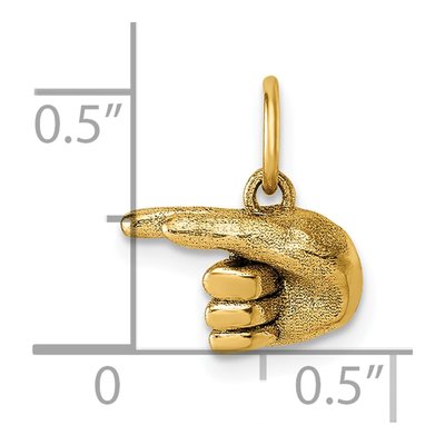 14K Yellow Gold ASL Sign Language Letter G Pendant – view 6
