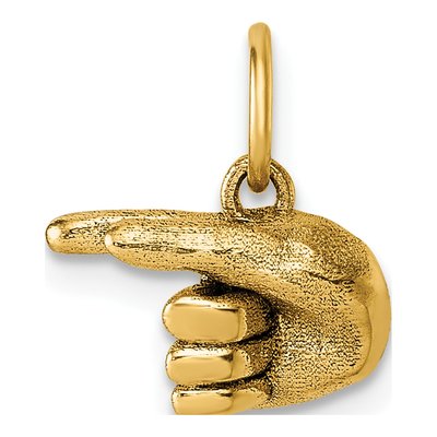 14K Yellow Gold ASL Sign Language Letter G Pendant