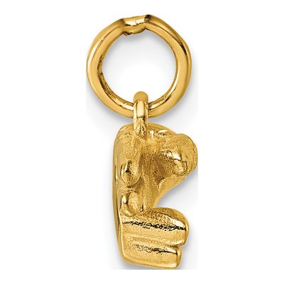 14K Yellow Gold ASL Fingerspelling Letter H Pendant – view 3