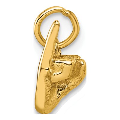 14K Yellow Gold ASL Letter I Sign Pendant – view 3