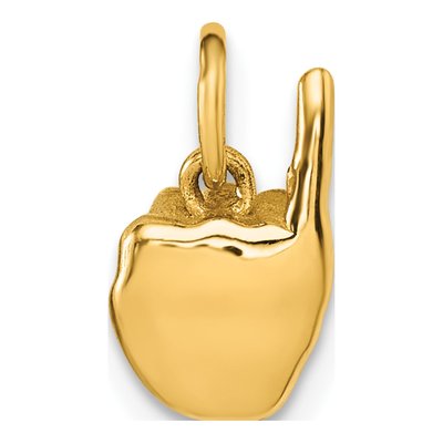 14K Yellow Gold ASL Letter I Sign Pendant – view 4