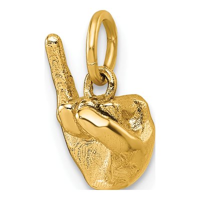 14K Yellow Gold ASL Letter I Sign Pendant – view 5