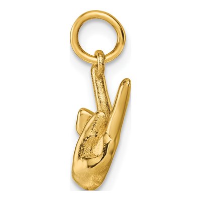 14K Yellow Gold ASL Sign Letter K Pendant – view 3
