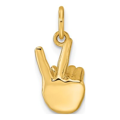 14K Yellow Gold ASL Sign Letter K Pendant – view 4