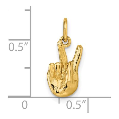 14K Yellow Gold ASL Sign Letter K Pendant – view 6