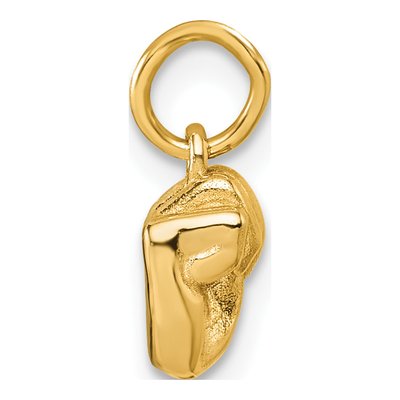 14K Yellow Gold ASL Sign Letter M Pendant – view 3