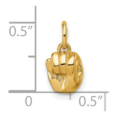 14K Yellow Gold ASL Sign Letter M Pendant – view 6