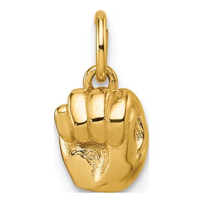 14K Yellow Gold ASL Sign Letter M Pendant