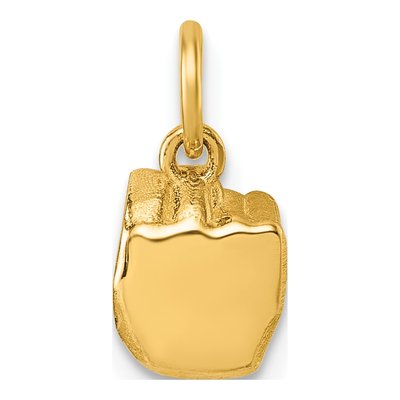 14K Yellow Gold ASL Sign Letter N Pendant – view 4