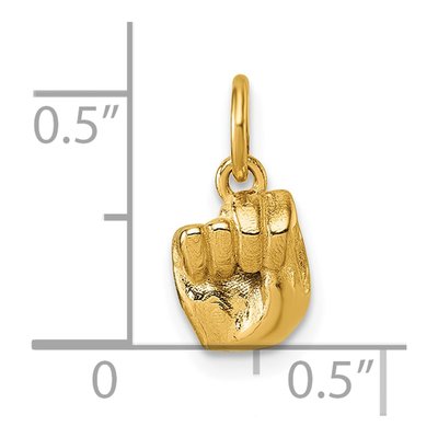 14K Yellow Gold ASL Sign Letter N Pendant – view 6