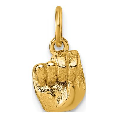 14K Yellow Gold ASL Sign Letter N Pendant