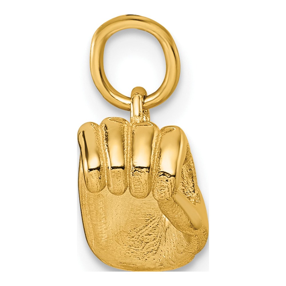 14K Yellow Gold American Sign Language Alphabet Fingerspelling Sign O Pendant