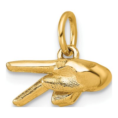 14K Yellow Gold ASL Sign Language Letter P Pendant – view 5