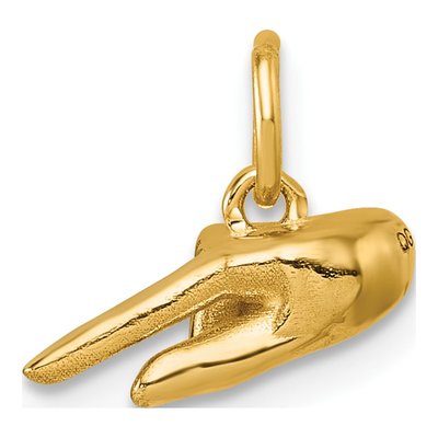 14K Yellow Gold ASL Fingerspelling Letter Q Pendant – view 4