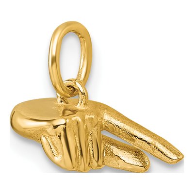 14K Yellow Gold ASL Fingerspelling Letter Q Pendant – view 5