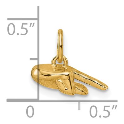 14K Yellow Gold ASL Fingerspelling Letter Q Pendant – view 6