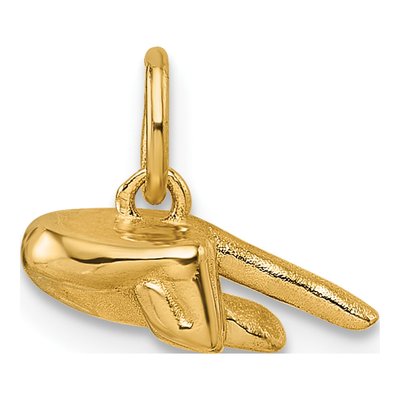14K Yellow Gold ASL Fingerspelling Letter Q Pendant