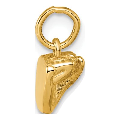 14K Yellow Gold ASL Sign Language Letter S Pendant – view 3