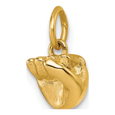 14K Yellow Gold ASL Sign Language Letter S Pendant – view 5