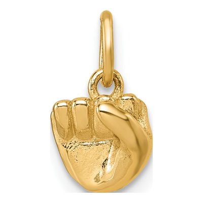 14K Yellow Gold ASL Sign Language Letter S Pendant