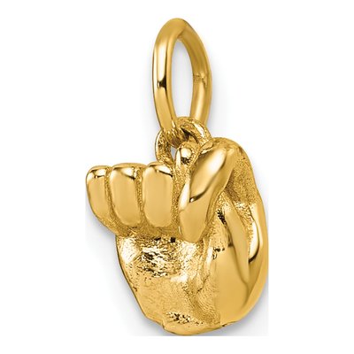 14K Yellow Gold ASL Fingerspelling Letter T Pendant – view 5