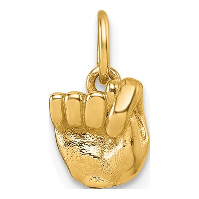 14K Yellow Gold ASL Fingerspelling Letter T Pendant
