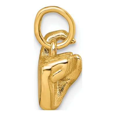 14K Yellow Gold ASL Fingerspelling Letter X Pendant – view 3