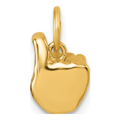 14K Yellow Gold ASL Fingerspelling Letter X Pendant – view 4