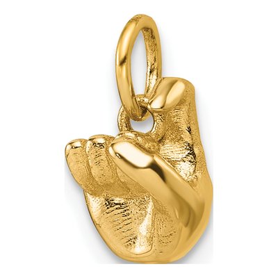 14K Yellow Gold ASL Fingerspelling Letter X Pendant – view 5