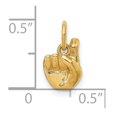 14K Yellow Gold ASL Fingerspelling Letter X Pendant – view 6