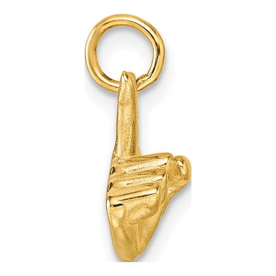 14K Yellow Gold ASL Sign Language Letter Z Pendant – view 3