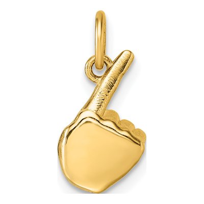 14K Yellow Gold ASL Sign Language Letter Z Pendant – view 4