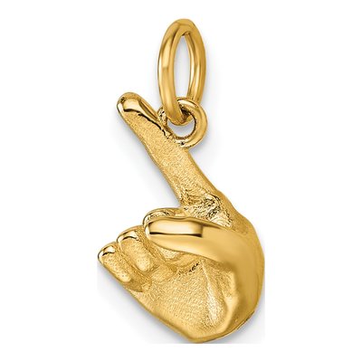 14K Yellow Gold ASL Sign Language Letter Z Pendant – view 5