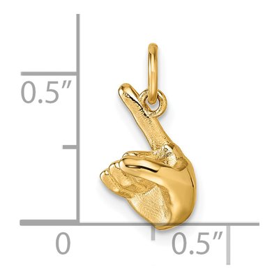 14K Yellow Gold ASL Sign Language Letter Z Pendant – view 6