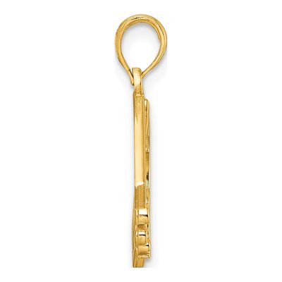14K Yellow Gold Eagle Square Pendant – view 3