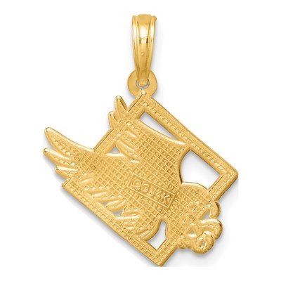 14K Yellow Gold Eagle Square Pendant – view 4