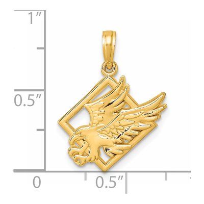 14K Yellow Gold Eagle Square Pendant – view 5