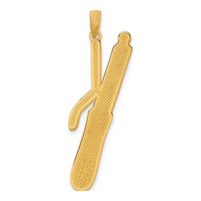 14K Yellow Gold Curling Wand Pendant – view 4