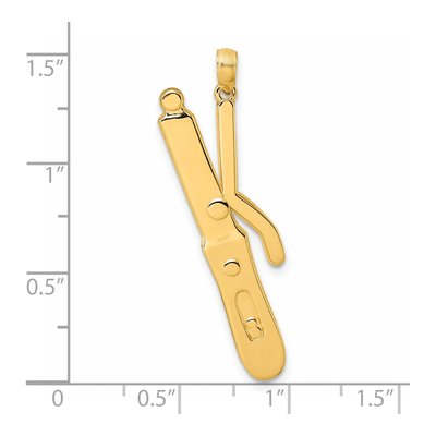 14K Yellow Gold Curling Wand Pendant – view 5
