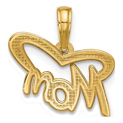 14K Yellow Gold MOM Pendant – view 3